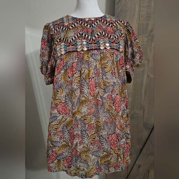 VERB By Pallavi Singhee Follow Multi Color Viscose Georgette PrintedTunic.Size M - Picture 14 of 16